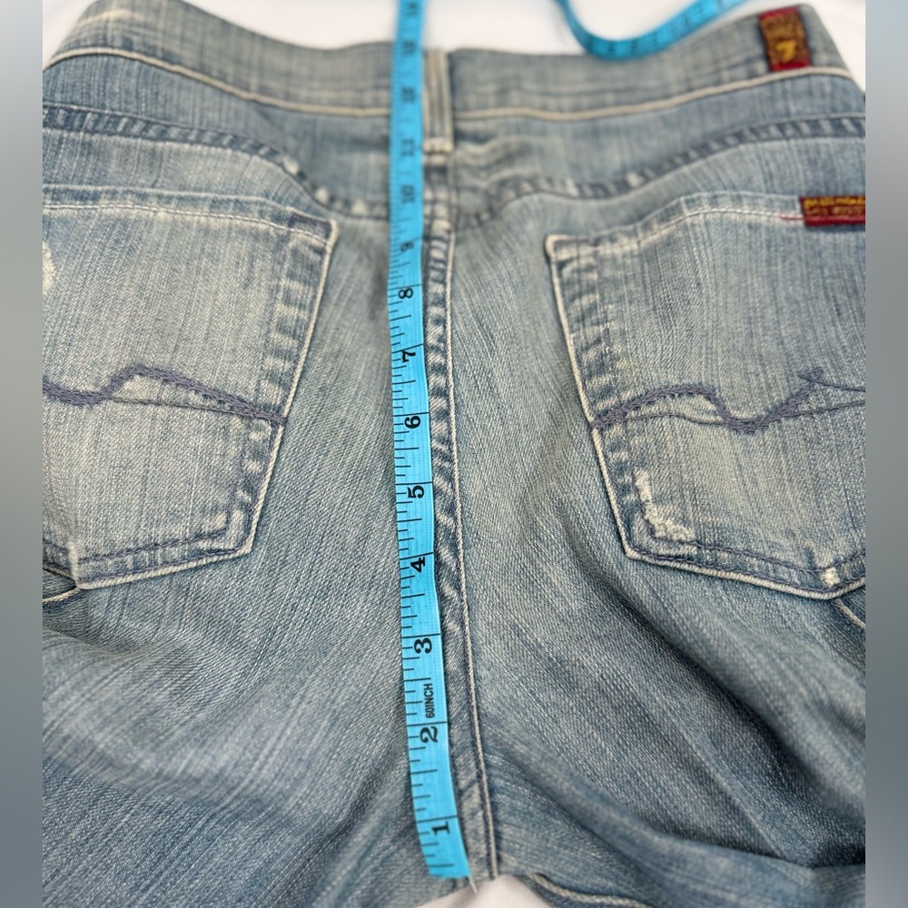 Vintage 7 For All Mankind Low Rise Flare Jeans 29 Y2K Light Wash Made in USA - Picture 13 of 13